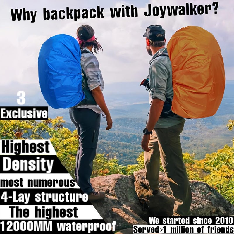 Joy Walker Backpack Rain Cover Waterproof Breathable Suitable for (15-30L, 30-40L, 40-50L, 50-70L, 70-90L) Backpack Hiking/Camping/Traveling (black, XXL (for 70-90L backpack)) - Image 2